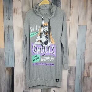 Nightmare Before Christmas Sally Gray Long Sleeve Knit Tunic Dress Size Medium